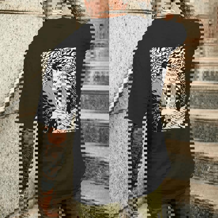 シンセサイザー テクノ 音楽 面白い サムライ シンセサイザー 長袖tシャツ メンズTシャツ バックプリント 彼への贈り物