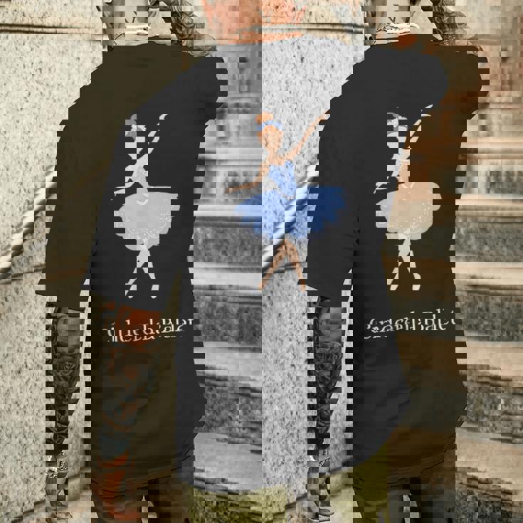 シンデレラ バレエ バレリーナ ポワント ダンサー ダンス グラフィック メンズTシャツ バックプリント 彼への贈り物