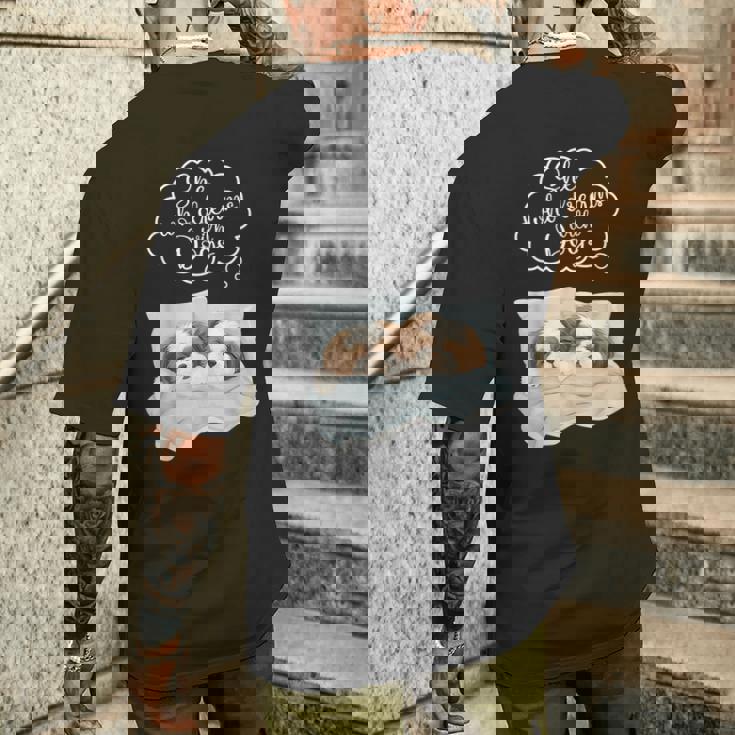 シーズー 犬 ナイトガウン パジャマ メンズTシャツ バックプリント 彼への贈り物