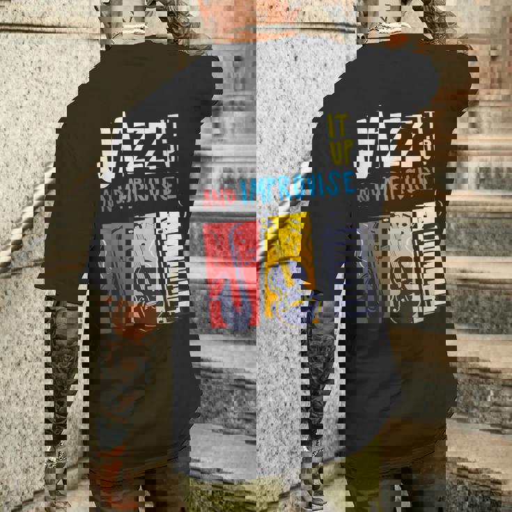 ジャズ・イット・アップ・アンド・インプロヴィーズ・ジャズ メンズTシャツ バックプリント 彼への贈り物