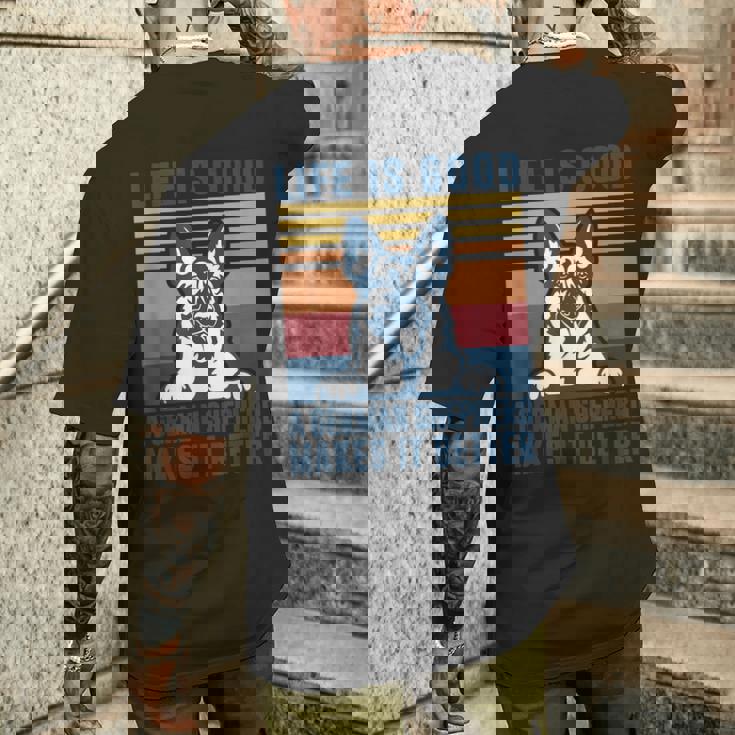 ジャーマンシェパード ギフト メンズ レディース 犬 父 母 ジャーマンシェパード メンズTシャツ バックプリント 彼への贈り物