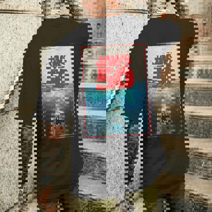 ジョーズ 50 ジョーズ 2025 セレブレーション クラシック メンズTシャツ バックプリント 彼への贈り物