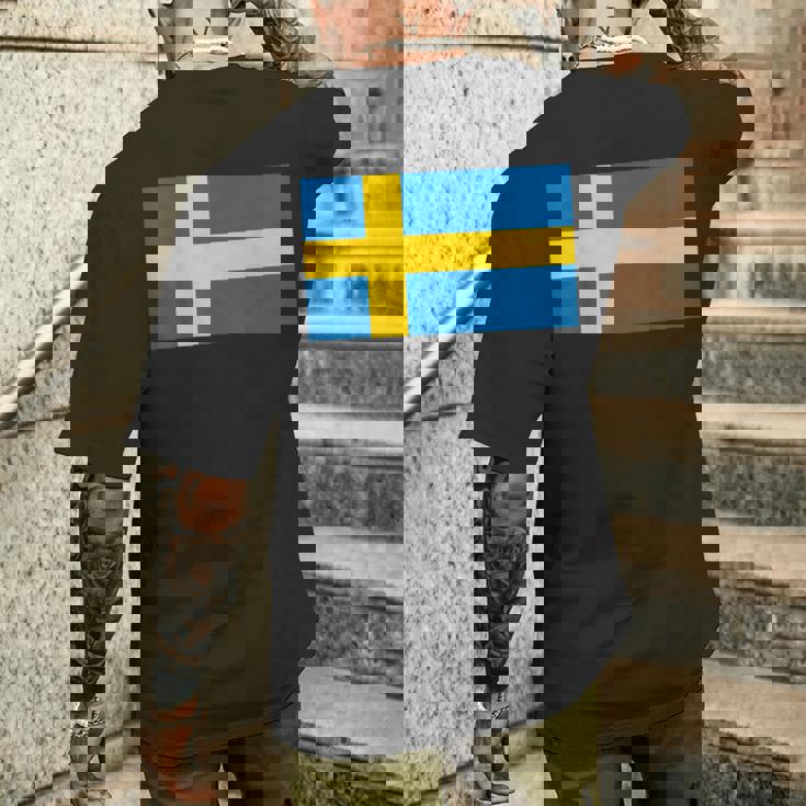 スウェーデンの国旗 メンズTシャツ バックプリント 彼への贈り物