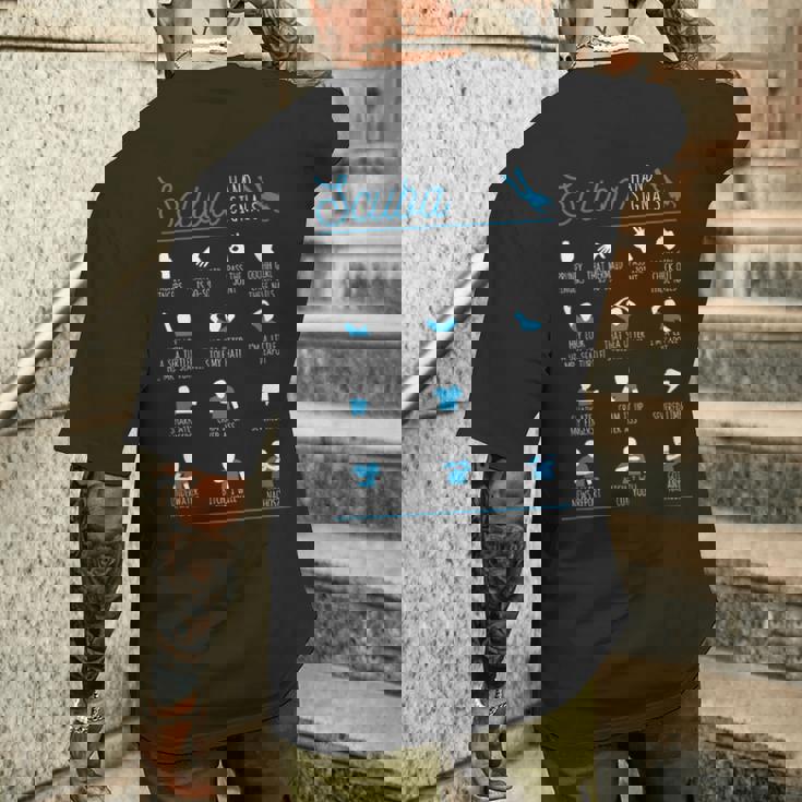 スキューバハンドシグナル チーム 面白いダイバーサイン ダイビングインストラクター メンズTシャツ バックプリント 彼への贈り物