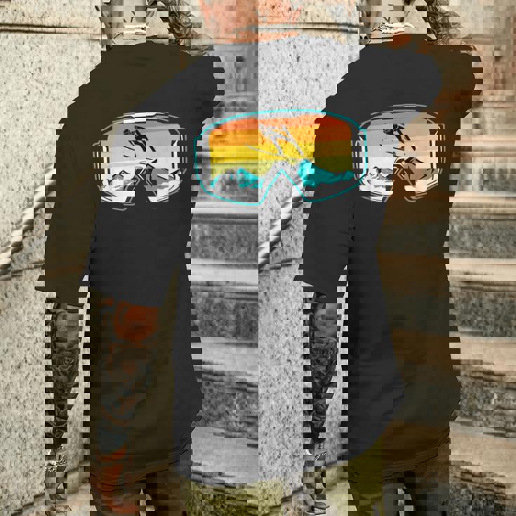 スキー 山 スキー ジャンプ メンズTシャツ バックプリント 彼への贈り物