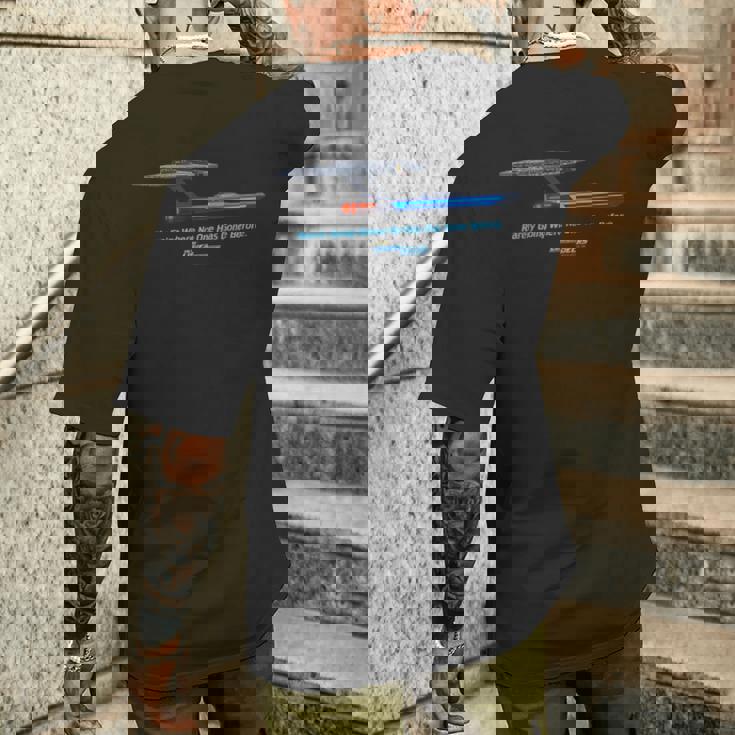 スタートレック 下段デッキ めったにお出かけ メンズTシャツ バックプリント 彼への贈り物