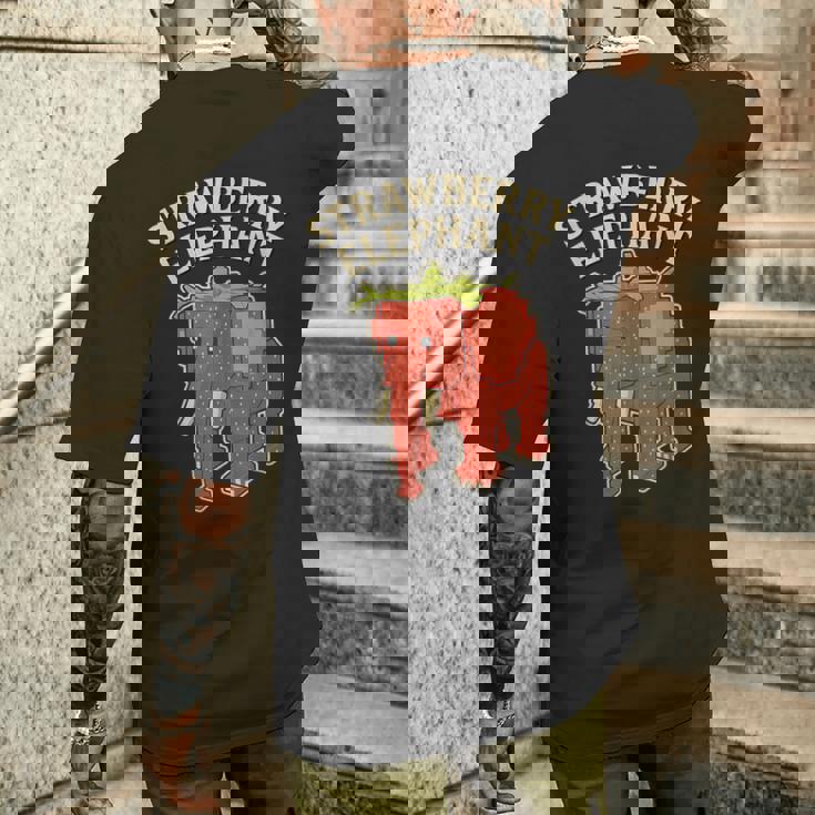 ストロベリーエレファント 面白いイタリアンブレインロットゲームミーム メンズTシャツ バックプリント 彼への贈り物