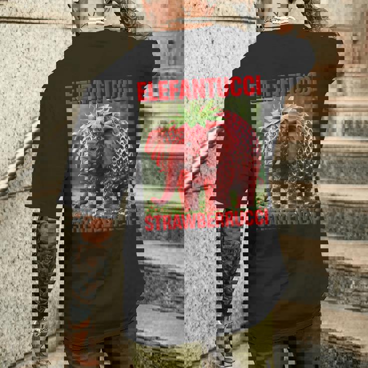 ストロベリーエレファントキッズ ブレイン エレファントゥッチ ストロベルルッチ メンズTシャツ バックプリント 彼への贈り物