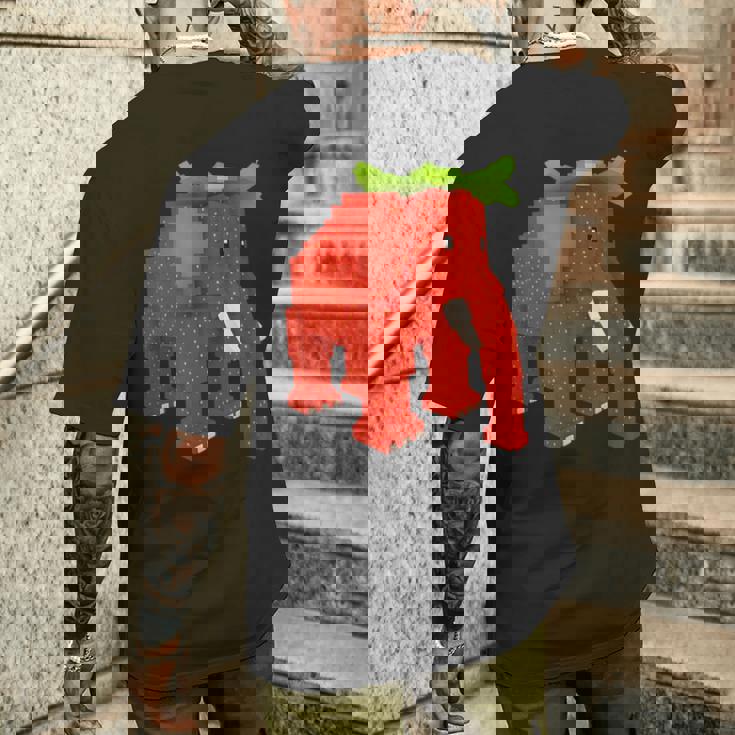 ストロベリーエレファントスティールブレインロットシークレットレアビデオゲーム メンズTシャツ バックプリント 彼への贈り物