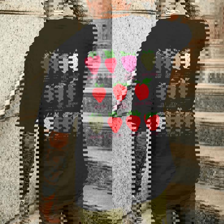 ストロベリーフルーツシャツ イチゴの種類 コテージコア メンズTシャツ バックプリント 彼への贈り物