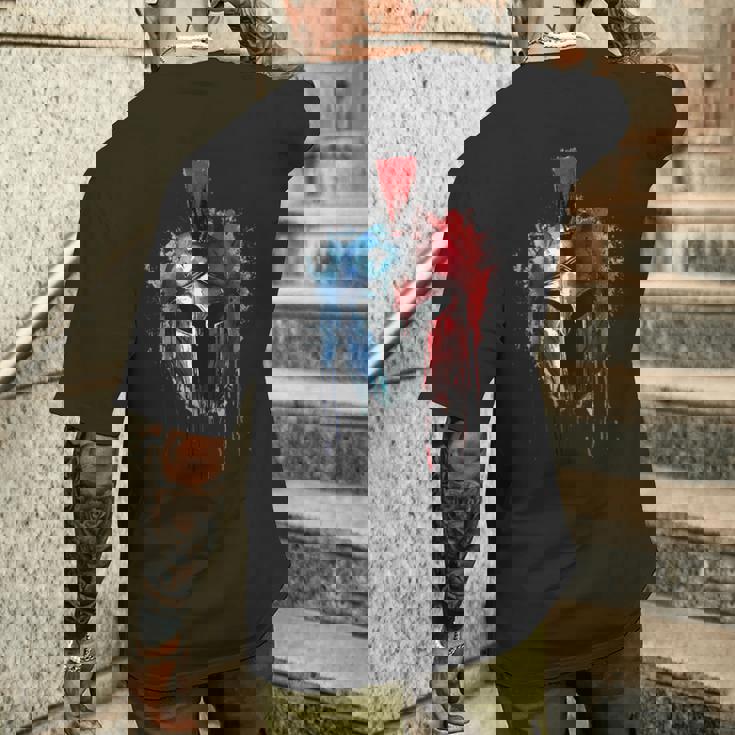 スパルタ スパルタン ファイター ヘルメット ギリシャ レオニダス スパルタ メンズTシャツ バックプリント 彼への贈り物