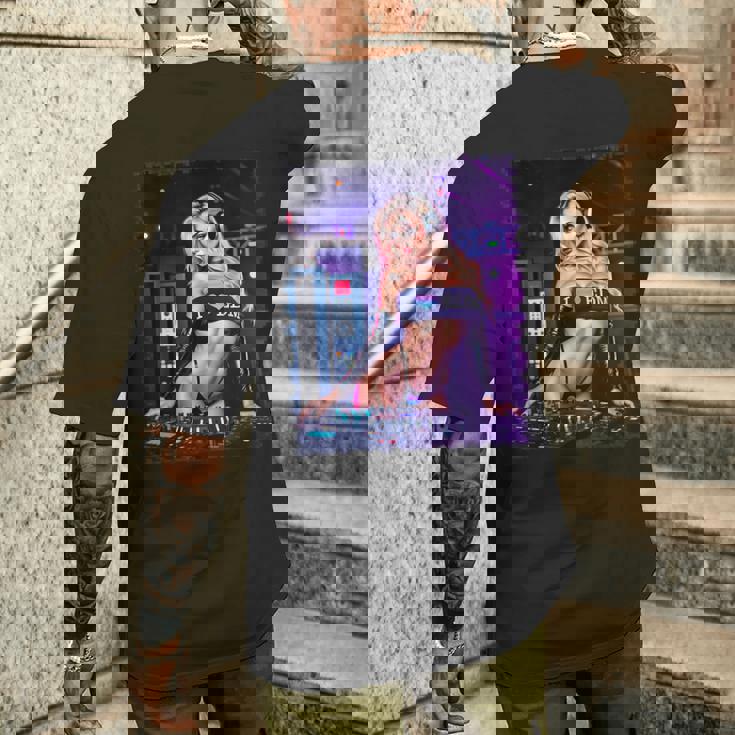 セクシーガールedmシャツメンズ–セクシーブロンドdjレイブ メンズTシャツ バックプリント 彼への贈り物