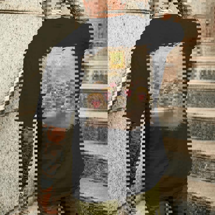 セルフケア お風呂 猿 お風呂 メンズTシャツ バックプリント 彼への贈り物