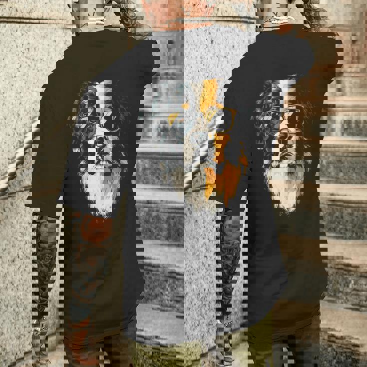 セントバーナード 犬 グラフィック ペット アートワーク セントバーナード メンズTシャツ バックプリント 彼への贈り物