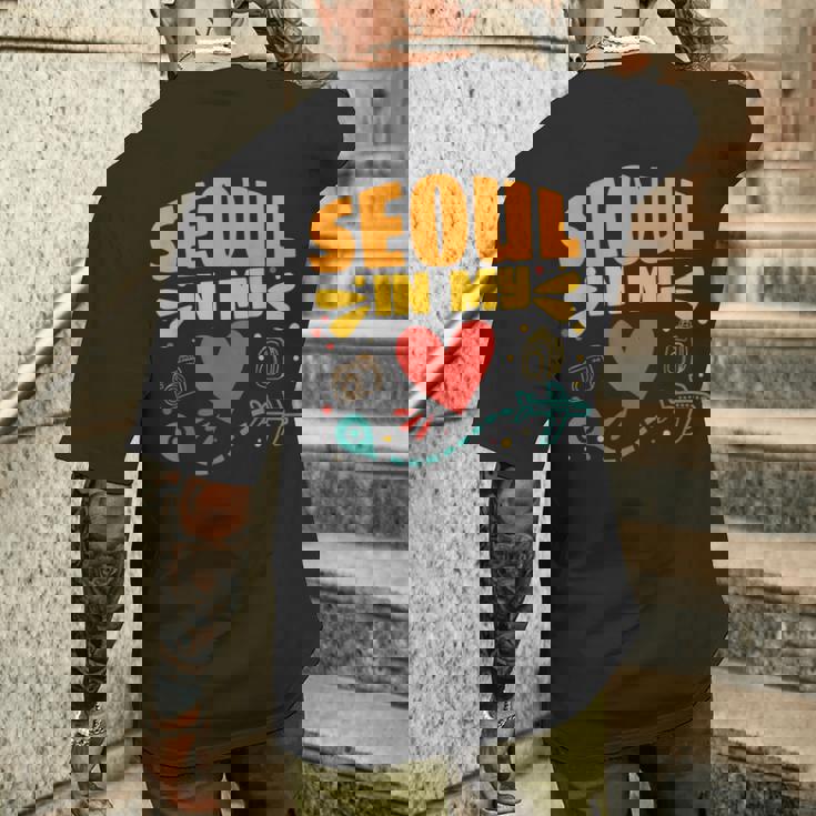 ソウル・イン・マイ・ハート 韓国からのお土産 メンズTシャツ バックプリント 彼への贈り物