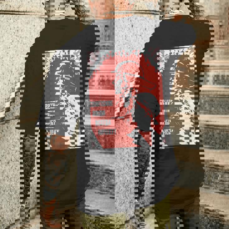 ソビエト連邦 ワーキングクラス プロパガンダポスター Cccp メンズTシャツ バックプリント 彼への贈り物