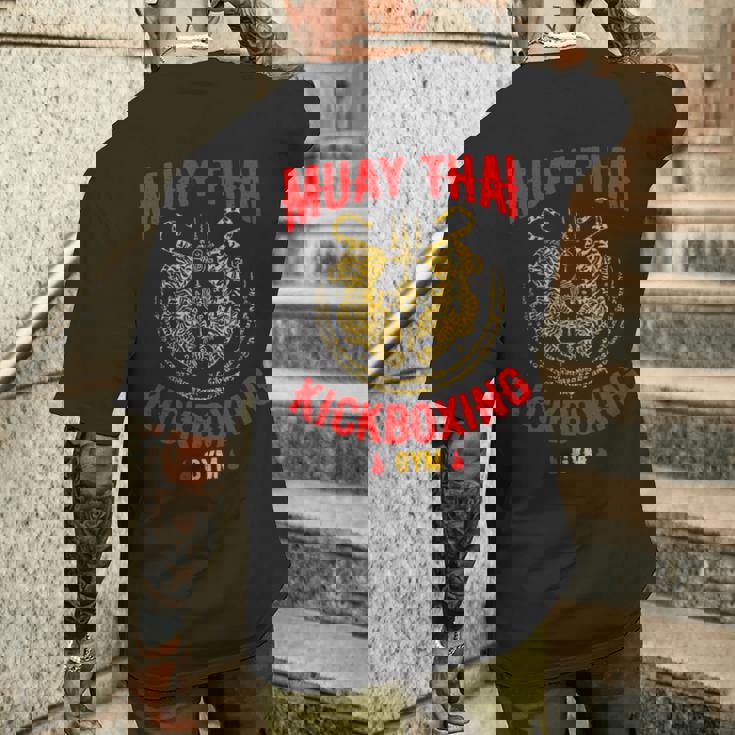 タイガームエタイキックボクシングジムmmaトレーニングギフト メンズTシャツ バックプリント 彼への贈り物