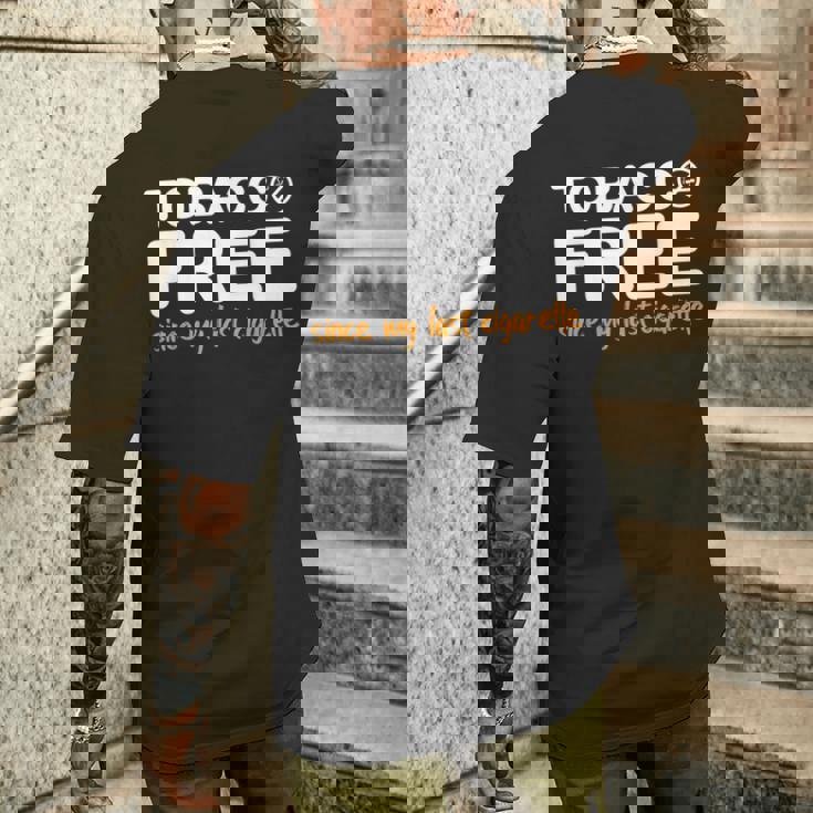 タバコ禁煙 おもしろ タバコ 禁煙 ギフト メンズTシャツ バックプリント 彼への贈り物