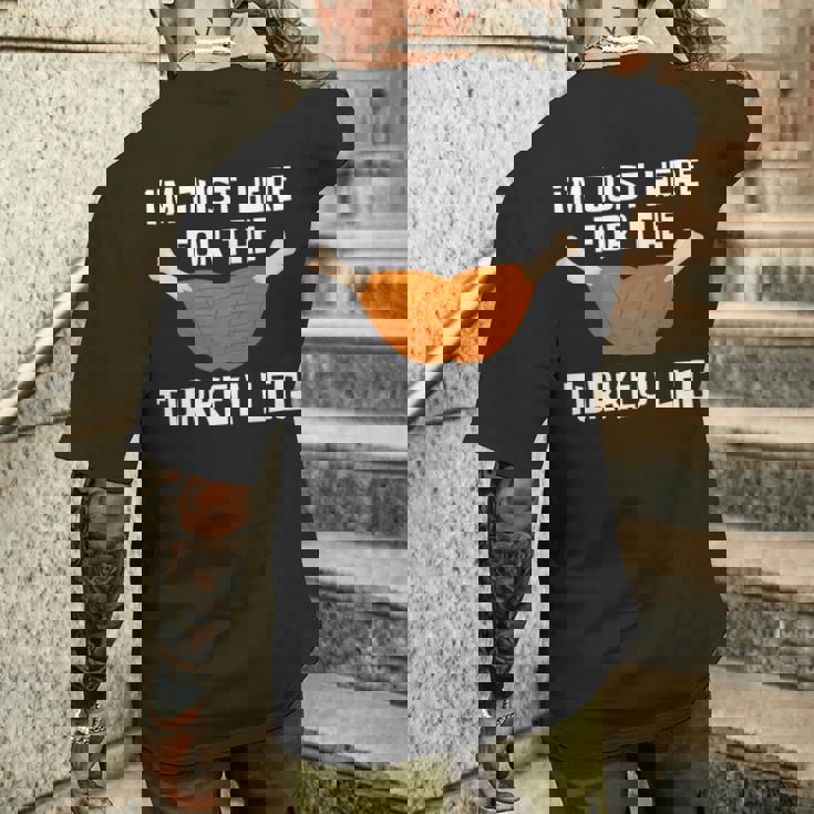 ターキー・レッグ・ファニー・サンクスギビング・ターキーのためにここに来たんだ 長袖tシャツ メンズTシャツ バックプリント 彼への贈り物