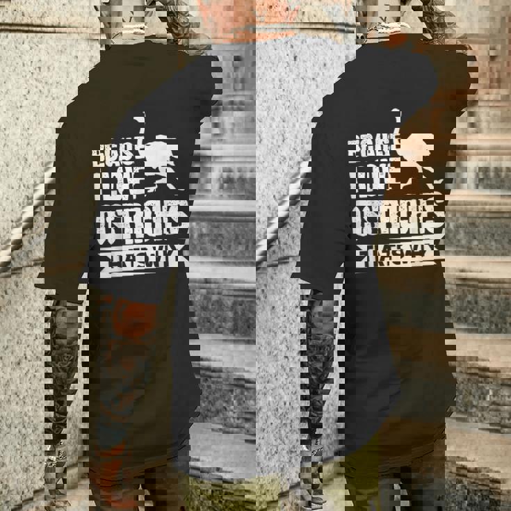 ダチョウが大好きだからだからダチョウ メンズTシャツ バックプリント 彼への贈り物