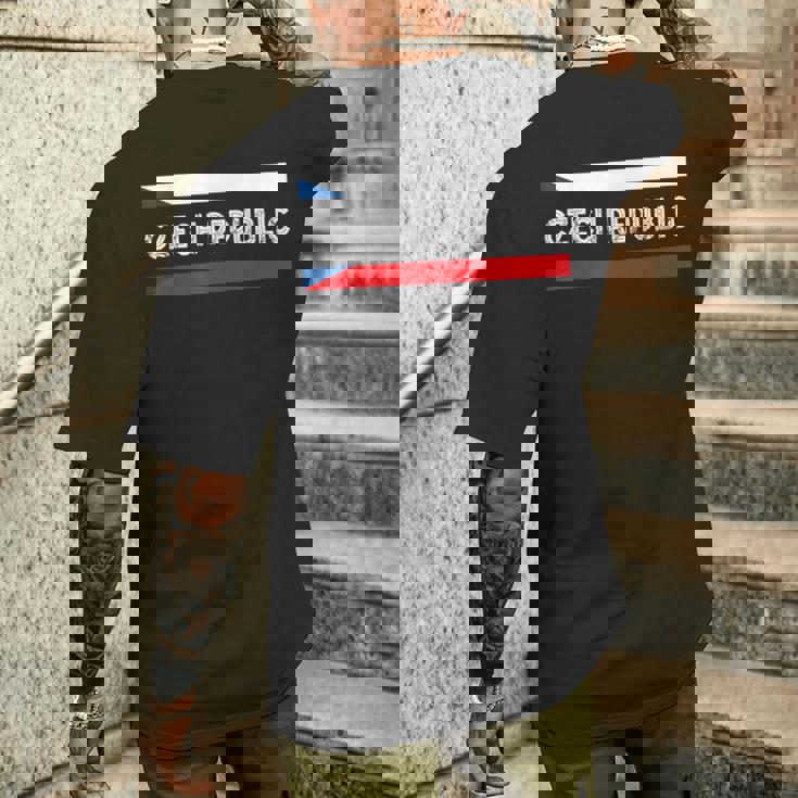 チェコ共和国 国旗 チェコ プライド チェコルーツ チェコ国旗 メンズTシャツ バックプリント 彼への贈り物