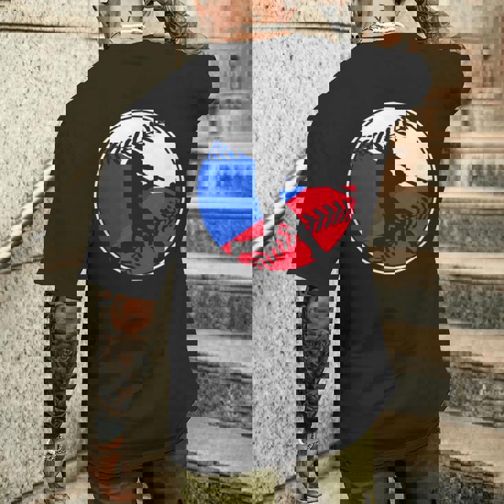 チェコ国旗 野球ヒッター チェコ国旗 メンズTシャツ バックプリント 彼への贈り物