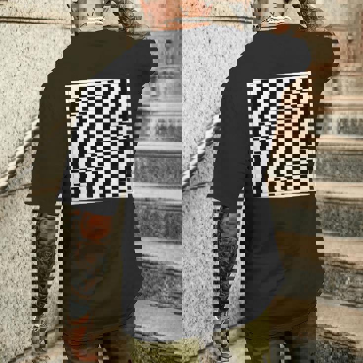 チェッカー柄チェス メンズTシャツ バックプリント 彼への贈り物