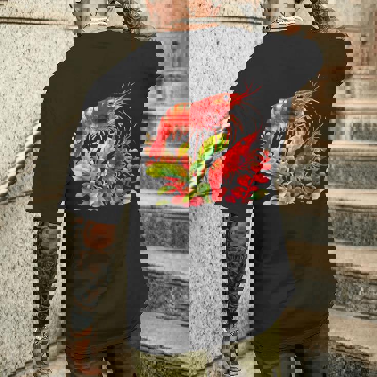 チェリーエビ 水草 水槽 淡水エビ メンズTシャツ バックプリント 彼への贈り物