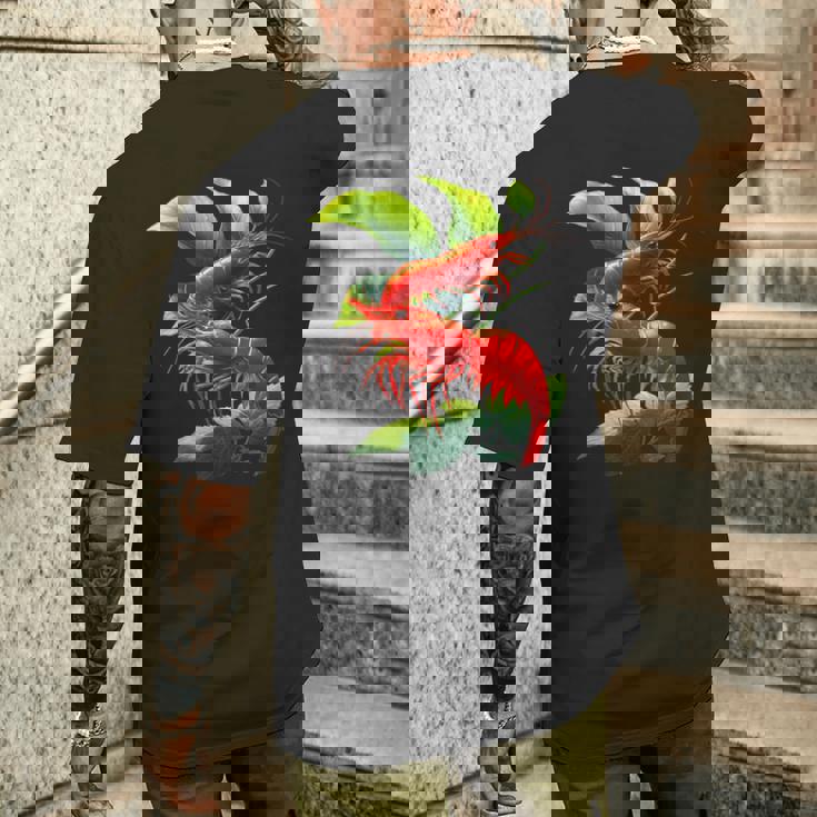 チェリーシュリンプ ブリーダー ネオカラディナ 淡水水族館 エビ メンズTシャツ バックプリント 彼への贈り物