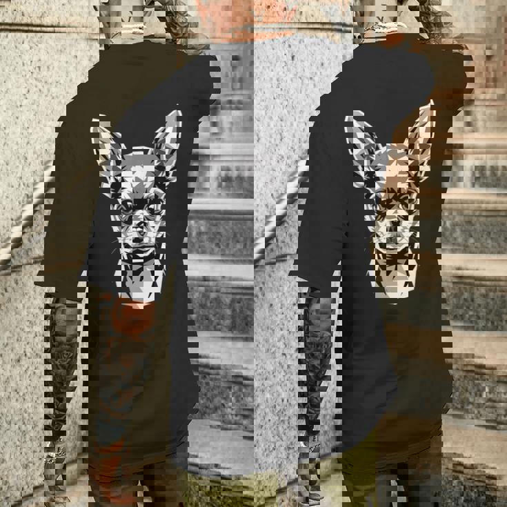 チワワ アート デザイン 犬 モチーフ かわいい チワワ 大好き メンズTシャツ バックプリント 彼への贈り物