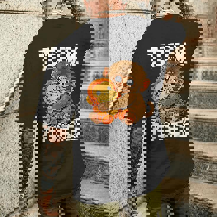 チームパンチ ザモンキー パンチ君 日本動物園 ぬいぐるみ メンズTシャツ バックプリント 彼への贈り物