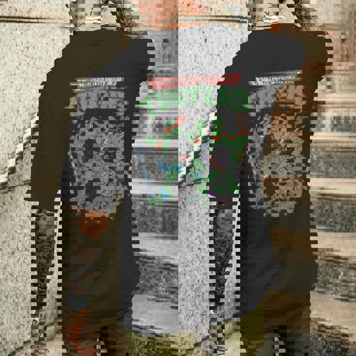 ティーンエイジ・ミュータント・ニンジャ・タートルズ アンティーク調ポスター メンズTシャツ バックプリント 彼への贈り物