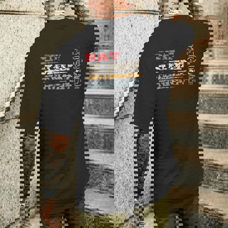 テレマーク ノルウェー スキーヤー スキー バックカントリー スキー テレマーク メンズTシャツ バックプリント 彼への贈り物