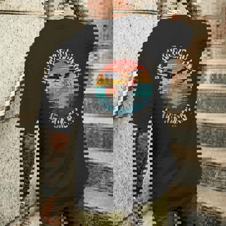 ディッド・ユー・タッチ・マイ・ドラム・セット・ファニー・ドラマー・パーカッション・ドラム メンズTシャツ バックプリント 彼への贈り物