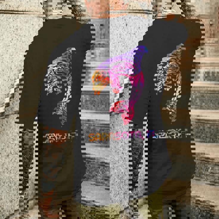 トライバル サラソタ オルカ キラー クジラ ネイティブアメリカン メンズTシャツ バックプリント 彼への贈り物