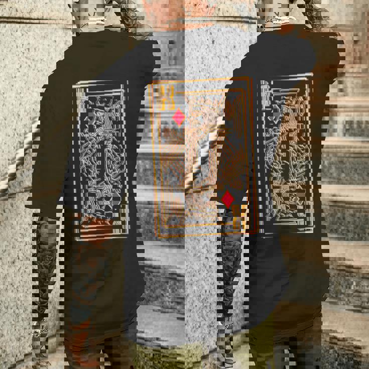 トランプ レトロ ダイヤモンド キング メンズTシャツ バックプリント 彼への贈り物