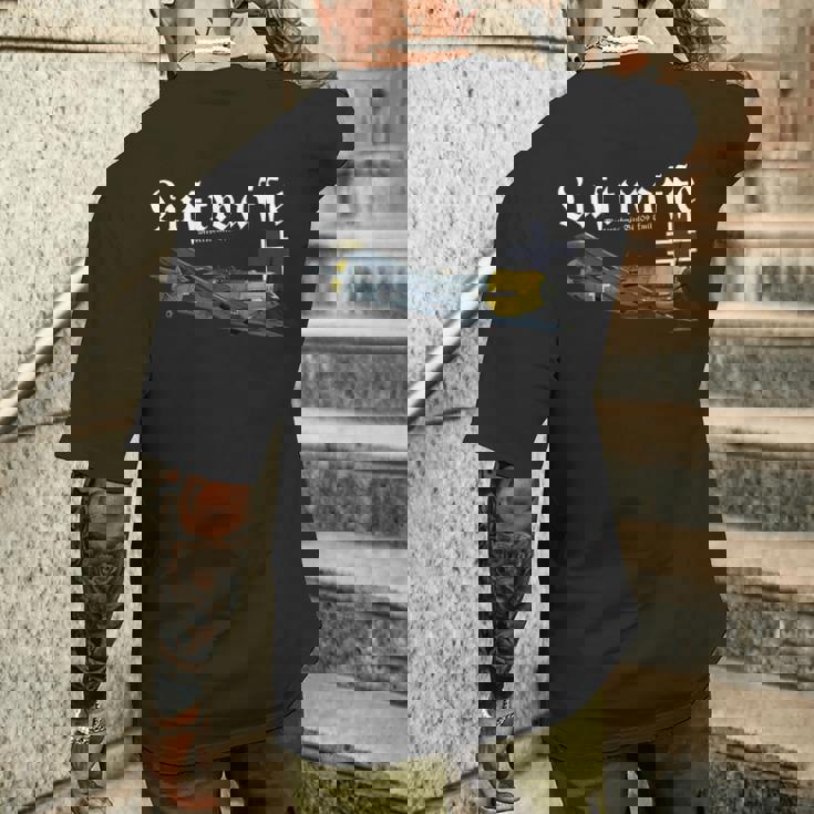 ドイツ戦闘機 I ドイツ軍のウォーバード I ドイツ空軍 第二次世界大戦 メンズTシャツ バックプリント 彼への贈り物