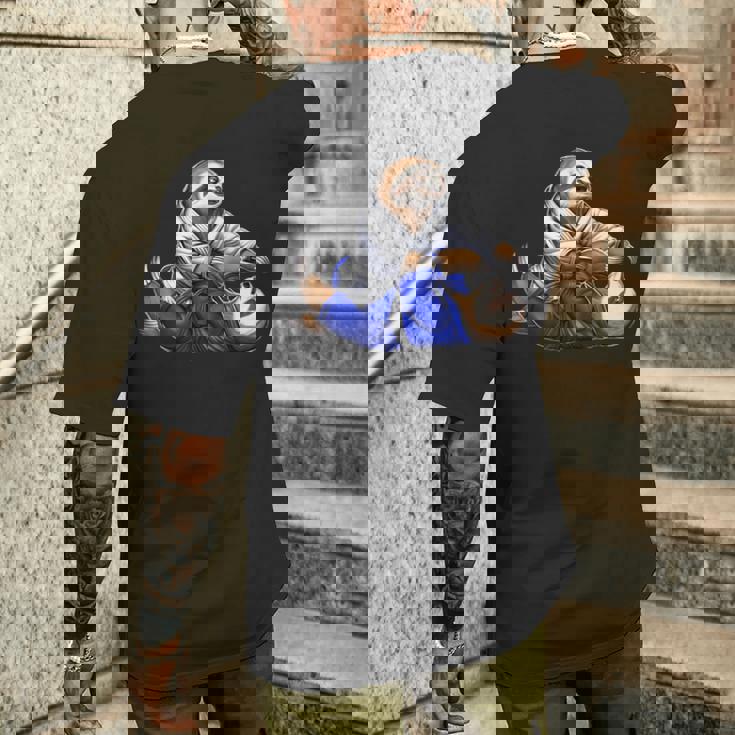 ナマケモノ ブラジリアン柔術 Bjj グラップリング 柔道 武道 メンズTシャツ バックプリント 彼への贈り物