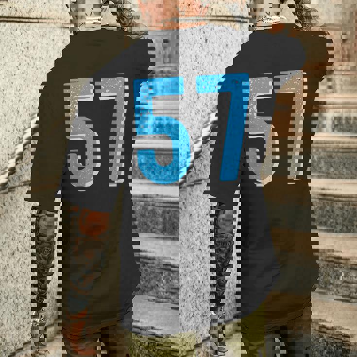 ナンバー 57 スポーツブルーナンバー メンズTシャツ バックプリント 彼への贈り物