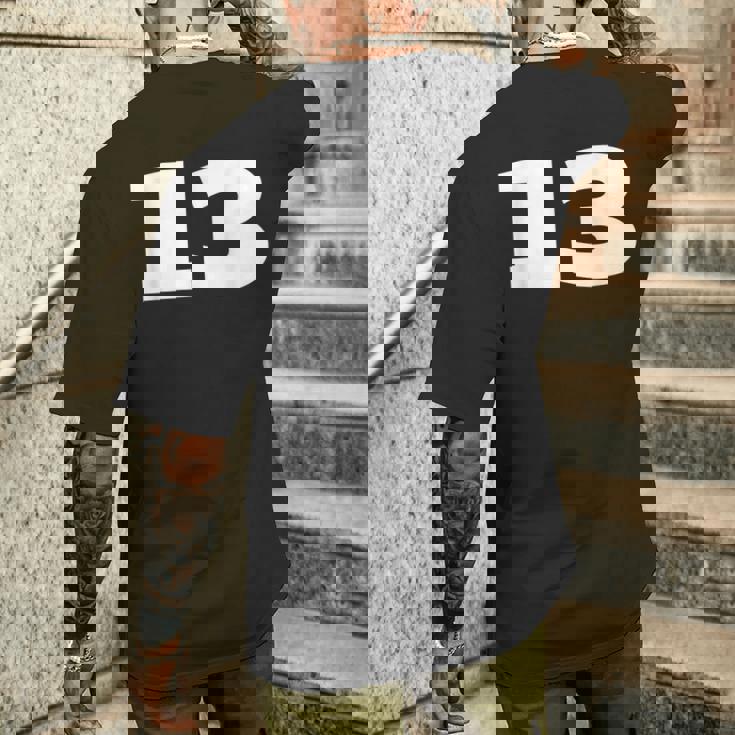 ナンバー13 Thirn スポーツチーム フロントプリント お揃い 誕生日 メンズTシャツ バックプリント 彼への贈り物