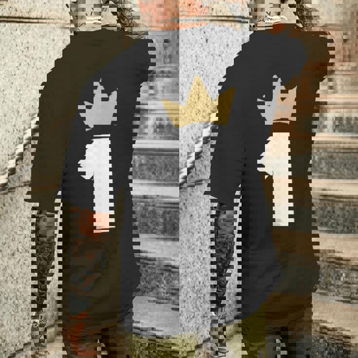 ナンバーワン 王冠 1年 1周年 メンズTシャツ バックプリント 彼への贈り物