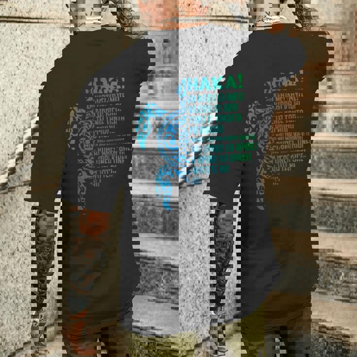 ニュージーランド ハカ カ メイト ソング タートル ラグビー マオリ メンズTシャツ バックプリント 彼への贈り物