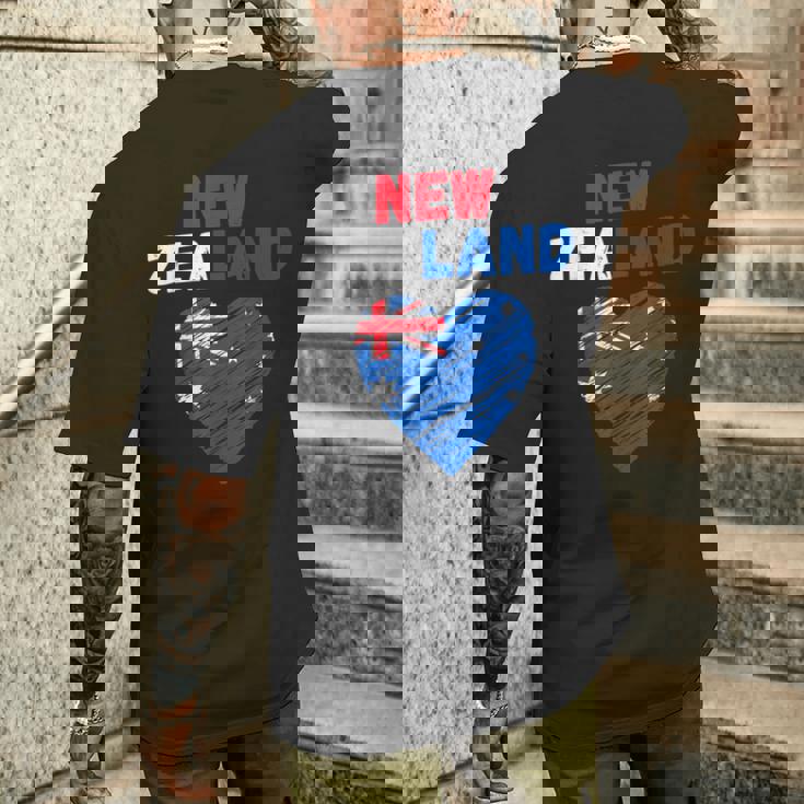 ニュージーランド国旗 ホリデーハート ニュージーランド国旗 メンズTシャツ バックプリント 彼への贈り物