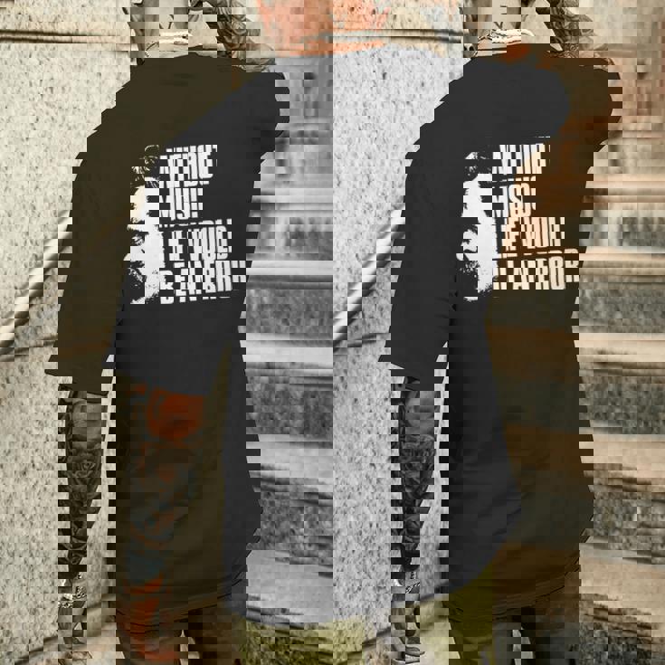 ニーチェの名言 音楽のない人生は間違いだろう 長袖tシャツ メンズTシャツ バックプリント 彼への贈り物