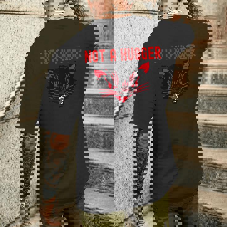 ハガーじゃない、かわいいシューという音がする黒猫 地獄の子猫 キティ メンズTシャツ バックプリント 彼への贈り物