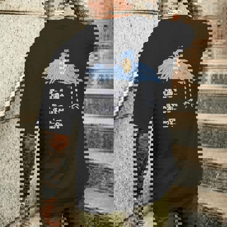 ハシビロコウさん 『ウェルカム』どうぶつフレンズ 動物園の生き物 大きな鳥 メンズTシャツ バックプリント 彼への贈り物