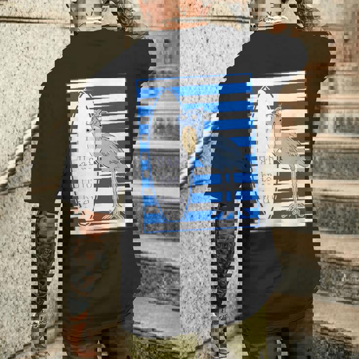 ハシビロコウさん 『サーフサイド・ボーダー』【どうぶつフレンズ】 サーファー／サーフボード 夏・面白 メンズTシャツ バックプリント 彼への贈り物