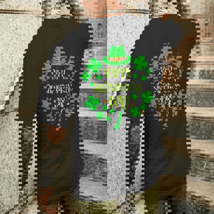 ハッピーセントパトリックデー レプラコーン コスチューム シャムロック キッズ ファミリー メンズTシャツ バックプリント 彼への贈り物