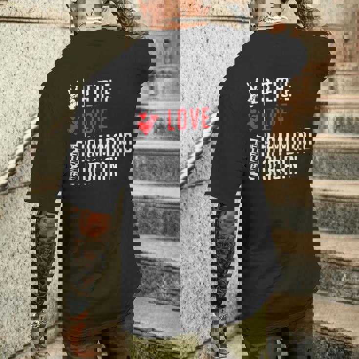 ハモンド・オルガン 特許音楽 メンズTシャツ バックプリント 彼への贈り物