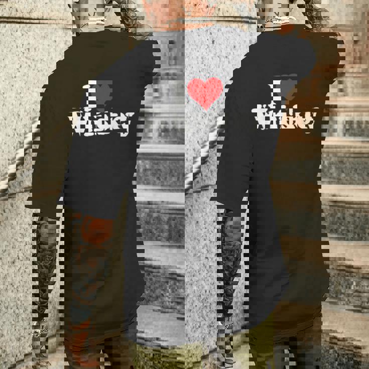ハートウイスキーウイスキーが大好き メンズTシャツ バックプリント 彼への贈り物